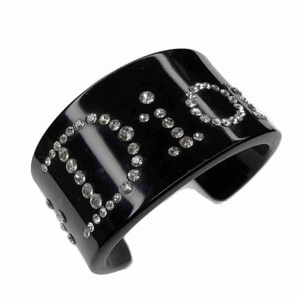 Dior Black Rhinestone Bangle