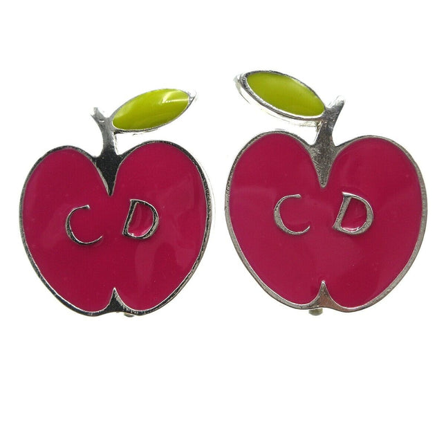 Dior Silver Apple Logo Earrings