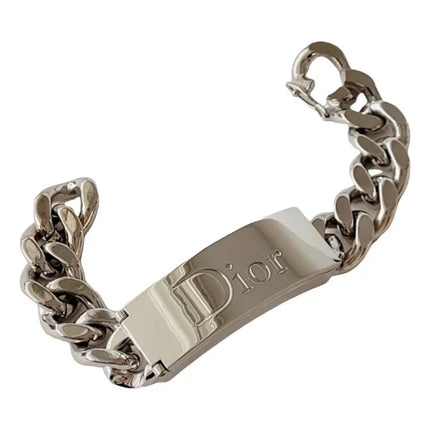 Dior Duo silver bracelet with 2 compartments inside, originally sold with lip gloss 