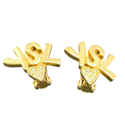 YSL Heart Clip On Earrings