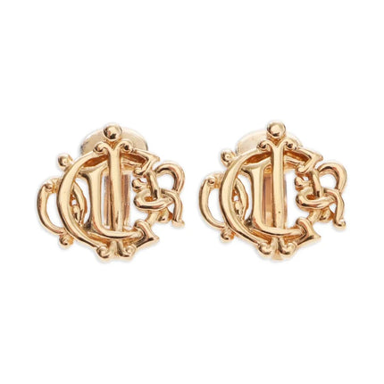 Christian Dior clip earrings in the shape of the original intricate monogram design.