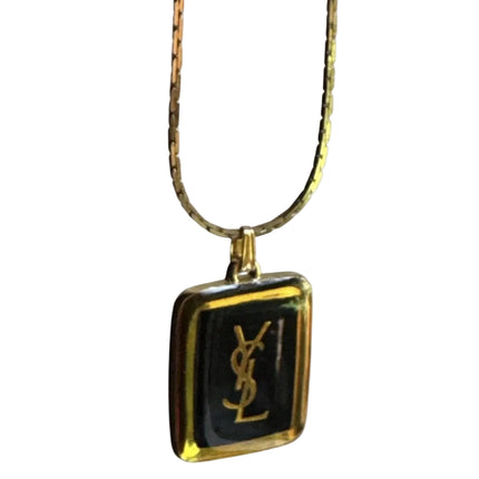 YSL Logo Pendant Necklace