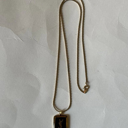 YSL Logo Pendant Necklace
